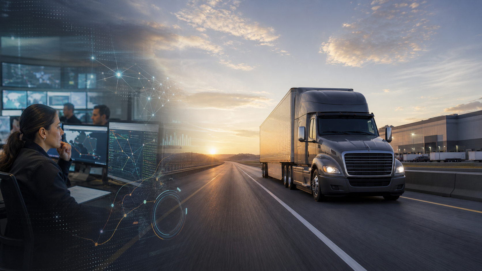 AI truck dispatch - artificial intelligence supporting a dispatcher and a semi truck operation